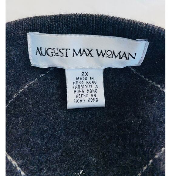 August Max Woman 100% Wool Sequin Snowflake Sweater - Full Zip - Women's Size 2X - Picture 6 of 11